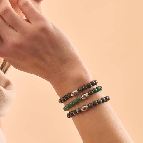 AAA Grüner Lepidolith | 925 Sterling Silber | Edelsteinarmband